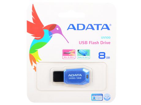 Флешка USB 8Gb A-Data UV110 USB2.0 AUV110-8G-RBL синий