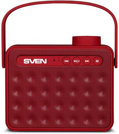 Портативная колонка SVEN АС PS-72 Red 2.0, 6Вт, 150 – 20 000 Гц, Bluetooth, FM, USB, microSD