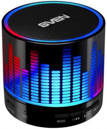 Портативная акустика Sven PS-47 3Вт Bluetooth черный 3 Вт,100 - 20000 Гц, FM, Bluetooth, microSD, USB