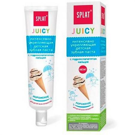 SPLAT Зубная паста детская укрепляющая с гидроксиапатитом Juicy Мороженое/Ice-Cream 35мл
