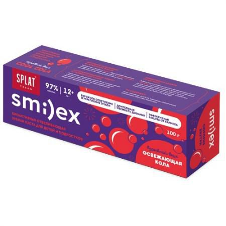 SPLAT Зубная паста 12 для подростков SMILEX ОСВЕЖАЮЩАЯ КОЛА 100г