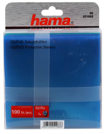 Конверты для CD, пластиковые, разноцветные, 100шт , HAMA H-51068