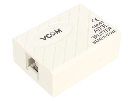 Разветвитель VCOM ( AG-ka63 / HL-2003 / VTE7703 ) ADSL Splitter (AnnexA, вход 1xRJ-12, выход 2xRJ-12)