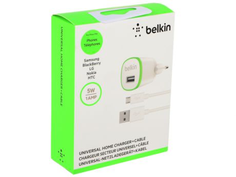 Сетевое зарядное устройство Belkin 1A белый F8M710VF04-WHT