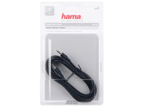 Кабель 5.0м Hama 3.5 Jack (M) - 3.5 Jack (M) стерео черный H-34053