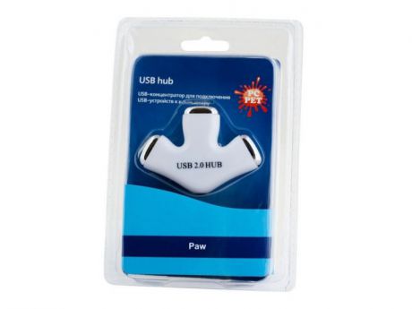 Концентратор USB PC Pet Paw 3 порта USB2.0 белый