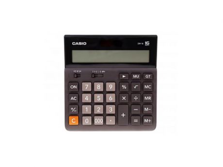 Калькулятор Casio DH-16-BK-S-EH 16-разрядный коричневый/черный