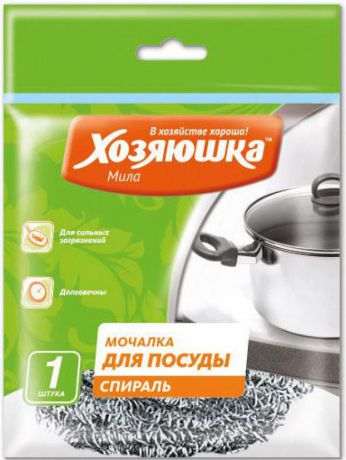 Мочалка для посуды спираль Хозяюшка Мила 02010