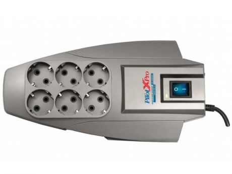 Сетевой фильтр ZIS Pilot X-Pro 6 розеток 1.8 м серый