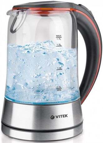 Чайник Vitek VT-7005 TR 2200 Вт серебристый 1.7 л металл/стекло