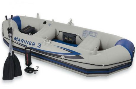 Надувная лодка INTEX маринер 3, 297х127х46см/весла алюм./насос ручной