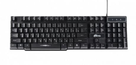 Клавиатура Ritmix RKB-200BL Black USB проводная, 104 клавиши + 12