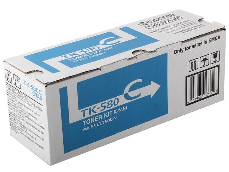 Тонер Kyocera TK-580C для FS-C5150DN. Синий. 2800 страниц.