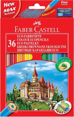 Карандаши цветные Faber-Castell Eco Замок 36 цветов точилка 120136
