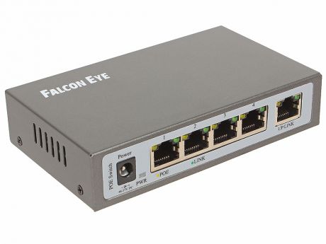 Сетевой коммутатор FE-104POE-S 5 портов 10/100 Мбит/с (IEEE802.3u 100BaseTX) из них 4 c поддержкой PoE (IEEE802.3at) до 15,4Вт на порт (HI POE), Сумма