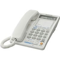 Телефон Panasonic KX-TS2368RUW (2х-лин, ЖКИ, data port, спикер)