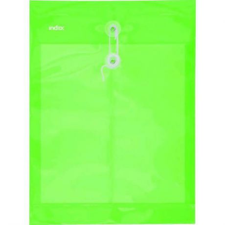 Папка-конверт на завязках, зеленая, A4