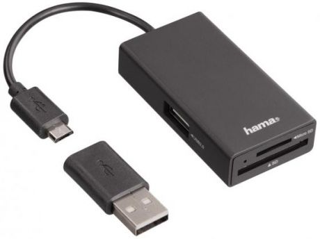 Концентратор USB Hama H-54141 USB+кардридер черный
