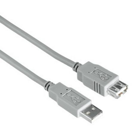 Кабель Hama USB 2.0 A-A (m-f) удлинительный, 3.0 м, *, серый H-45040