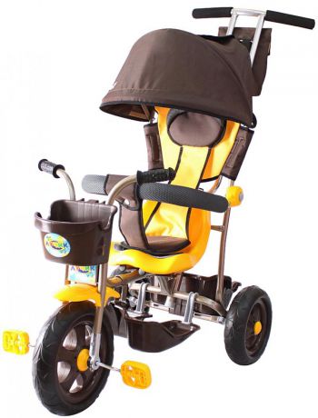 Велосипед трехколёсный Rich Toys Galaxy Лучик с капюшоном 5391/Л001 коричнево-желтый