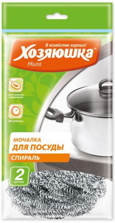 Мочалка для посуды спираль Хозяюшка Мила 02011