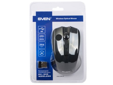 Мышь беспроводная Sven RX-345 чёрный USB SV-014148