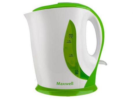 Чайник Maxwell MW-1062(G) 2200 Вт 1.7 л пластик белый зелёный
