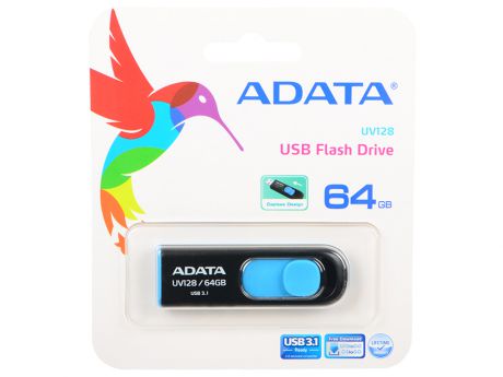 Флешка USB 64Gb A-Data UV128 USB3.0 AUV128-64G-RBE синий