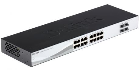 Коммутатор D-Link DGS-1210-20/C1A Настраиваемый коммутатор WebSmart с 16 портами 10/100/1000Base-T и 4 портами 1000Base-X SFP