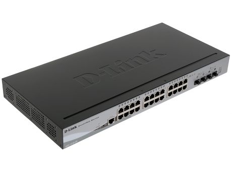 Коммутатор D-Link DGS-1510-28/A1A Стекируемый коммутатор SmartPro с 24 портами 10/100/1000Base-T, 2 портами 1000Base-X SFP и 2 портами 10GBase-X SFP+