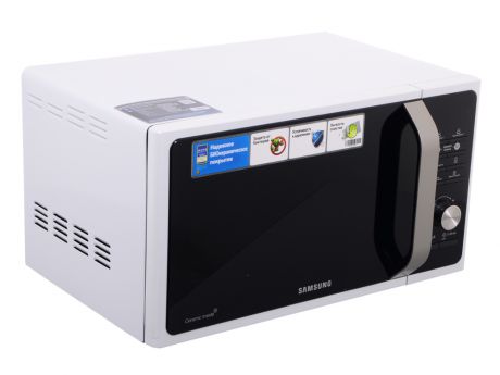 Микроволновая печь Samsung MS23F301TAW мощность 800Вт, объем 23л, внутреннее покрытие-керамическое, блокировка от детей, цвет-белый