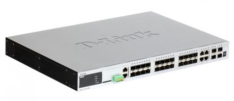 Коммутатор D-Link Switch DGS-3420-28SC Управляемый стекируемый коммутатор уровня 2+ с 20 портами SFP, 4 портами 10/100/1000Base-T/SFP и 4 портам SFP+