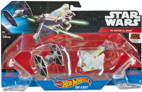 Набор Mattel Hot Wheels 2 звездных корабля Star Wars Tie Fighter vs Ghost CGW90