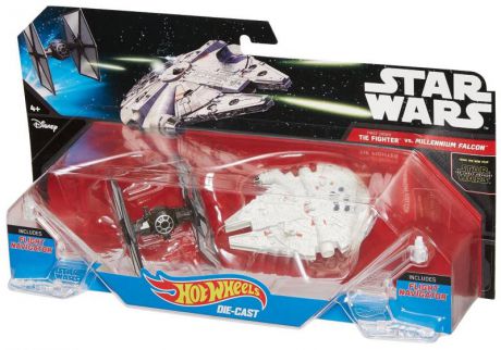 Набор Mattel Hot Wheels 2 звездных корабля Star Wars Tie Fighter vs Millennium Falcon CGW90