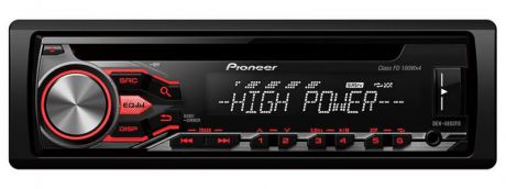 Автомагнитола Pioneer DEH-4800FD USB MP3 CD FM RDS 1DIN 4x100Вт пульт ДУ черный