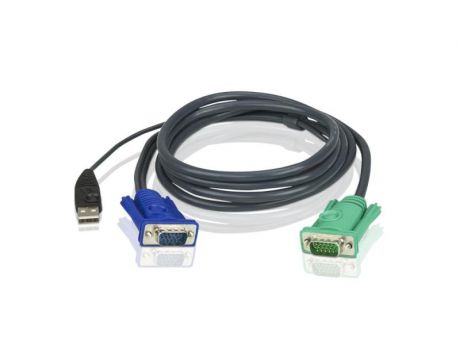 Кабель ATEN KVM Cable 2L-5205U Кабель для KVM: USB(Am)+DB15(m) (PC) -на- SPHD15(m) (KVM),5м