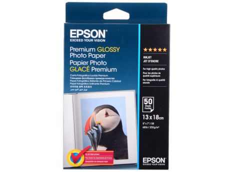 C13S041875 Бумага EPSON Premium Glossy Photo Paper (13x18см, 50 листов, 255 г/м2)