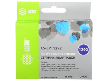 Катридж Cactus CS-EPT1292 для Epson Stylus Office B42/BX305/BX305F 10 мл голубой