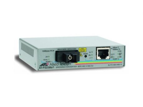 Медиаконвертер Allied Telesis AT-FS238A/1 Single-fiber 10/100M bridg-converter 1310Tx/1550Rx 15km