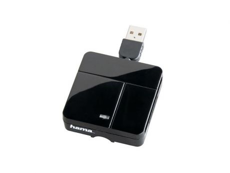 Картридер внешний Hama H-94124 для всех стандартов Basic USB 2.0 поддерживает SDXC черный