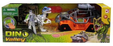 Игровой набор CHAP MEI Динозавр Тиранозавр и охотник на джипе (стреляет) 520152-2