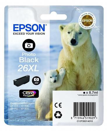 Картридж Epson C13T26314012 черный 400 стр для Epson XP-600/605/700/710/800/820