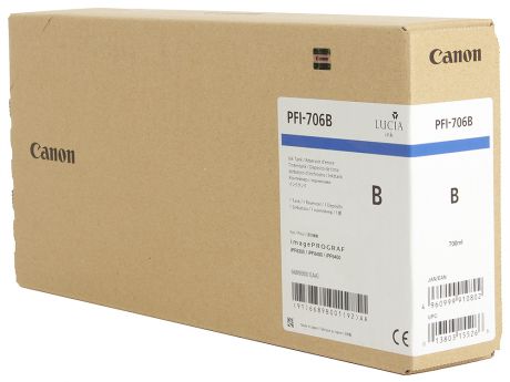 Картридж Canon PFI-706 B для плоттера iPF8400/9400. Светло-голубой. 700 мл.