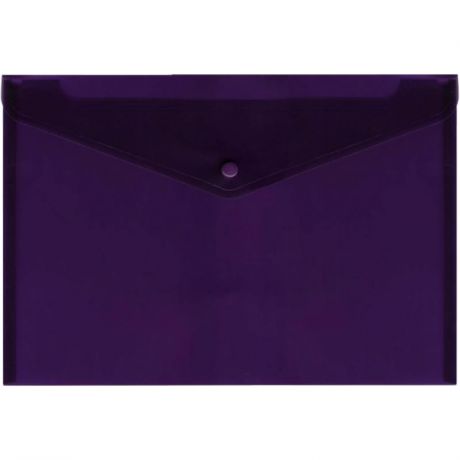 Папка-конверт с кнопкой, полупрозрачный, фиолетовый, A4