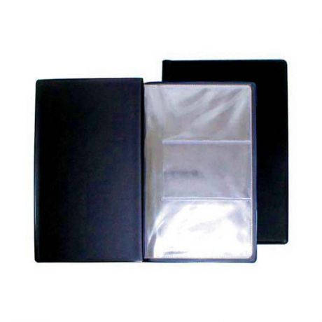 Визитница на 60 визиток, разм.12х19 см, черная, PVC