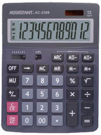 Калькулятор 12-разр., дв. питание, дв. память, черный пластик, большой дисплей, разм.206х155х35 мм A