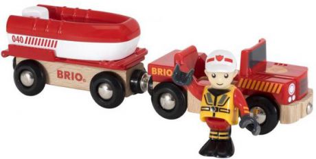 Игровой набор Brio машина с прицепом-спасательной лодкой,фигурка,26х5х9см,кор.