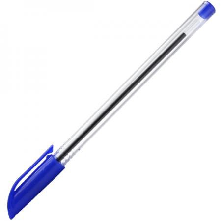 Шариковая ручка Index прозрачный корпус, масляные чернила, 0.5 мм, синяя IBP800/BU