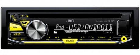 Автомагнитола JVC KD-R571 USB MP3 CD FM RDS 1DIN 4x50Вт черный