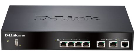 Межсетевой экран D-Link DSR-500/B1A Гигабитный сервисный маршрутизатор с резервированием WAN портов